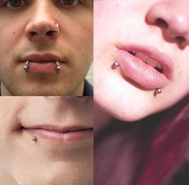 QWALIT Fake Lip Piercing Fake Lip Ring Fake Nose Ring Fake Snake Bites Fake Nose Piercing Faux Lip Rings Fake Snake Bite Piercing Clip Lip Ring Ear Cuff Earrings - Image 5
